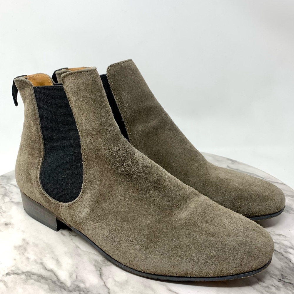 Boemos Italy Taupe Suede Chelsea Boots 37 Minimalist Classic Preppy Neutral